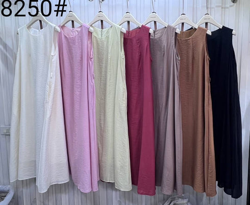 Spring Casual Belted Sleeveless Long Maxi Dress With Pockets